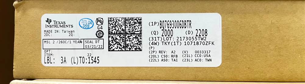 Integrated IC Electronic Components In-Stock BQ7693006DBTR