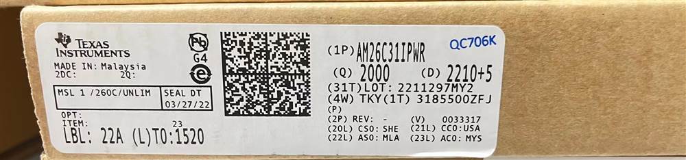 Integrated IC Electronic Components In-Stock AM26C31IPWR