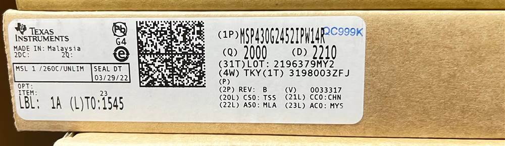 Integrated IC Electronic Components In-Stock MSP430G2452IPW14R